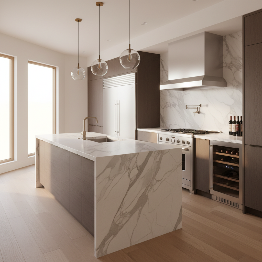 Luxury modern kitchen with Sub-Zero appliances